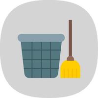 Mop Flat Curve Icon vector