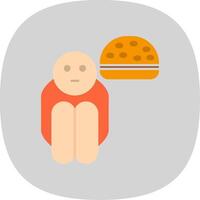 Starvation Flat Curve Icon vector
