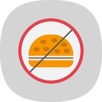 No Food Flat Curve Icon vector