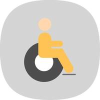 Disabled Flat Curve Icon vector