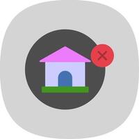 No House Flat Curve Icon vector