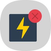 No Electricity Flat Curve Icon vector