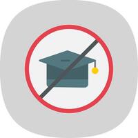 No educación plano curva icono vector