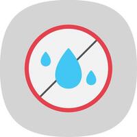 No Water Flat Curve Icon vector