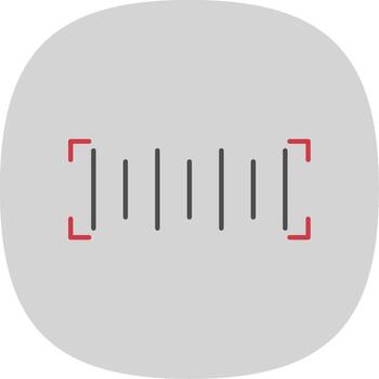 bar código plano curva icono vector