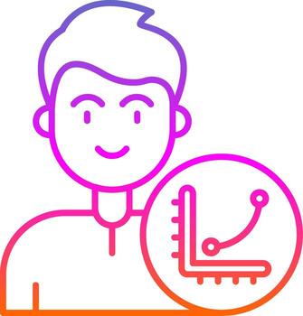 icono de gradiente de línea de gráfico vector