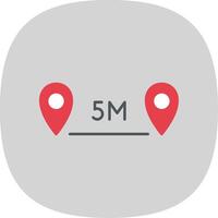 Distance Flat Curve Icon vector