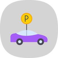 Parking Flat Curve Icon vector
