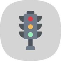 Traffic Lights Flat Curve Icon vector