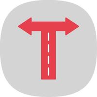 Crossroad Flat Curve Icon vector