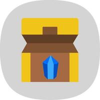 Treasure chest Flat Curve Icon vector