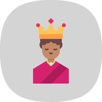 Queen Flat Curve Icon vector