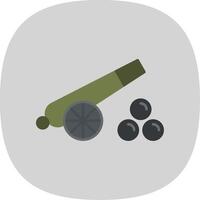 Cannon Flat Curve Icon vector