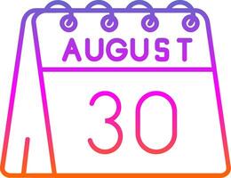 30th of August Line Gradient Icon vector