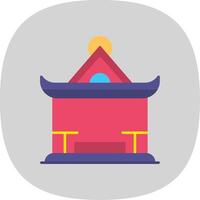 Pavilion Flat Curve Icon vector