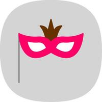 carnaval máscara plano curva icono vector