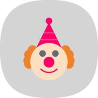 Clown Flat Curve Icon vector