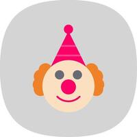 payaso plano curva icono vector