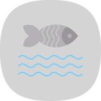 Fish Flat Curve Icon vector