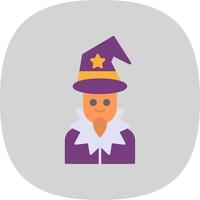 Wizard Flat Curve Icon vector