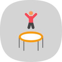 Trampoline Flat Curve Icon vector