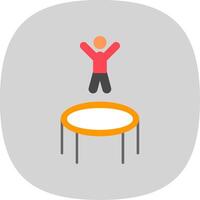 Trampoline Flat Curve Icon vector