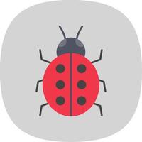 Ladybug Flat Curve Icon vector