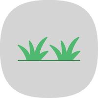 Grass Flat Curve Icon vector