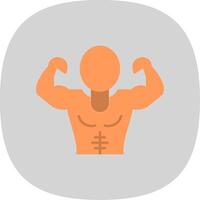 Muscle Man Flat Curve Icon vector