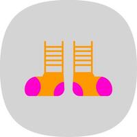 Clown Shoes Flat Curve Icon vector