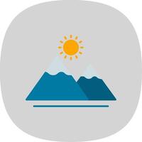 Mountain Flat Curve Icon vector