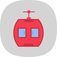 Gondola Flat Curve Icon vector