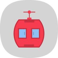 Gondola Flat Curve Icon vector