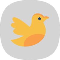 Bird Flat Curve Icon vector