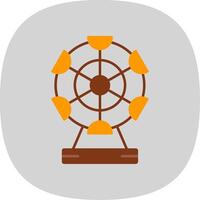 Ferris Wheel Flat Curve Icon vector