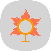 Ring Of Fire Flat Curve Icon vector