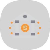 Banking System Flat Curve Icon vector