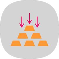 Gold Ingot Flat Curve Icon vector