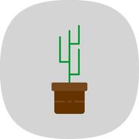 Pot Plant Flat Curve Icon vector