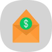 Salary Mail Flat Curve Icon vector