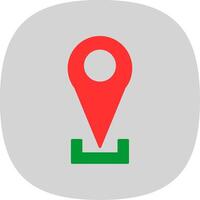 Location Pin Flat Curve Icon vector