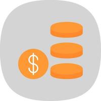 Coin Stack Flat Curve Icon vector