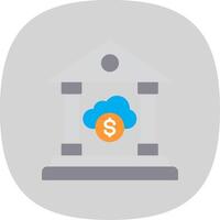Cloud Banking Flat Curve Icon vector