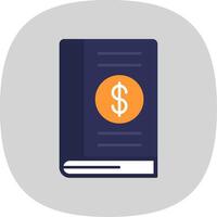 Accounting Book Flat Curve Icon vector