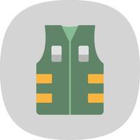 Bullet Proof Vest Flat Curve Icon vector