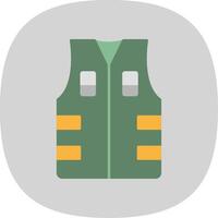 Bullet Proof Vest Flat Curve Icon vector