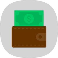 Wallet Flat Curve Icon vector