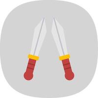 Sword Flat Curve Icon vector