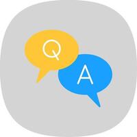 Question And Answer Flat Curve Icon vector