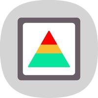 Pyramid Flat Curve Icon vector